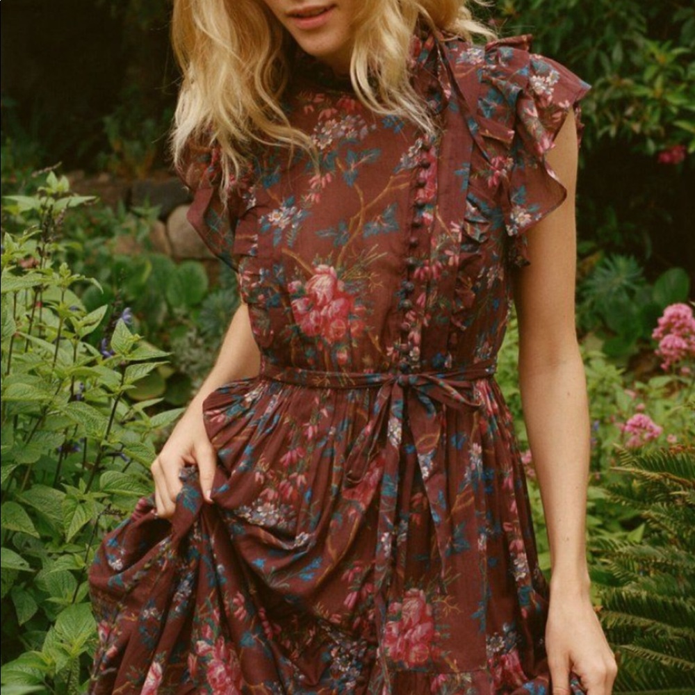 Doen carnation dress bordeaux winter floral